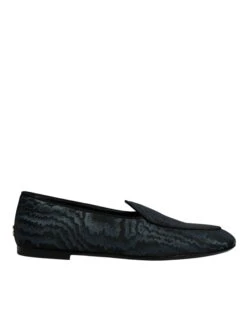 Dolce & Gabbana Blue Black Flats Men Loafers Dress Men's Shoes