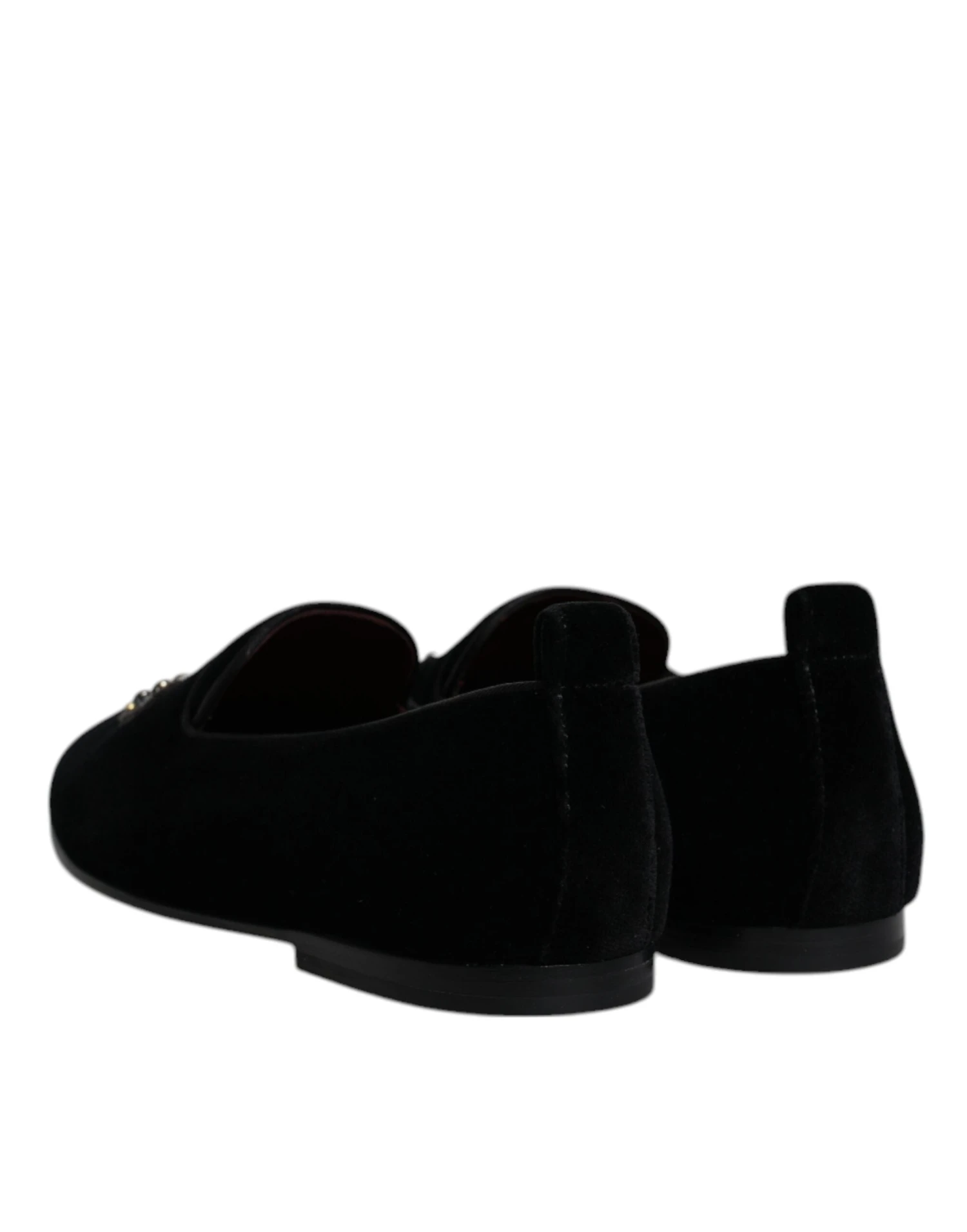 Dolce & Gabbana Black Velvet Crystal Crown Loafers Formal Dress Men's Shoes 7 Dolce & Gabbana Black Velvet Crystal Crown Loafers Formal Dress Men's Shoes - Image 5
