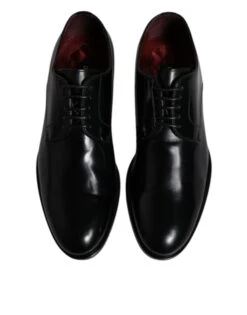 Dolce & Gabbana Black Calfskin Leather Derby Lace Up Formal Dress Men's Shoes -Lux Lair Store 6194099