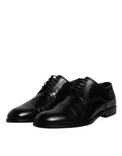 Dolce & Gabbana Black Calfskin Leather Derby Lace Up Formal Dress Men's Shoes -Lux Lair Store 6194100