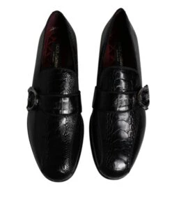 Dolce & Gabbana Black Exotic Leather DG Logo Loafers Formal Dress Men's Shoes 10 Dolce & Gabbana Black Exotic Leather DG Logo Loafers Formal Dress Men's Shoes -Lux Lair Store 6194137