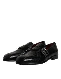 Dolce & Gabbana Black Exotic Leather DG Logo Loafers Formal Dress Men's Shoes 11 Dolce & Gabbana Black Exotic Leather DG Logo Loafers Formal Dress Men's Shoes -Lux Lair Store 6194138