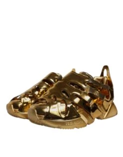 Dolce & Gabbana Gold Daymaster Leather Low Top Sneakers Men's Shoes (Pre-Owned) -Lux Lair Store 6196526