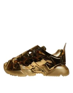 Dolce & Gabbana Gold Daymaster Leather Low Top Sneakers Men's Shoes (Pre-Owned) -Lux Lair Store 6196528