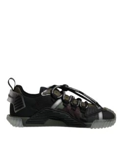 Dolce & Gabbana Black Green Camo NS1 Low Top Sneakers Men's Shoes