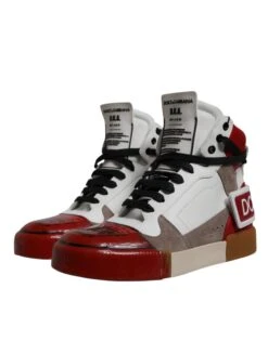 Dolce & Gabbana Multicolor Leather High Top Sneakers Men's Shoes -Lux Lair Store 6196987