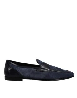 Dolce & Gabbana Blue Suede Leather Men's Loafer Moccasin Men's Shoes