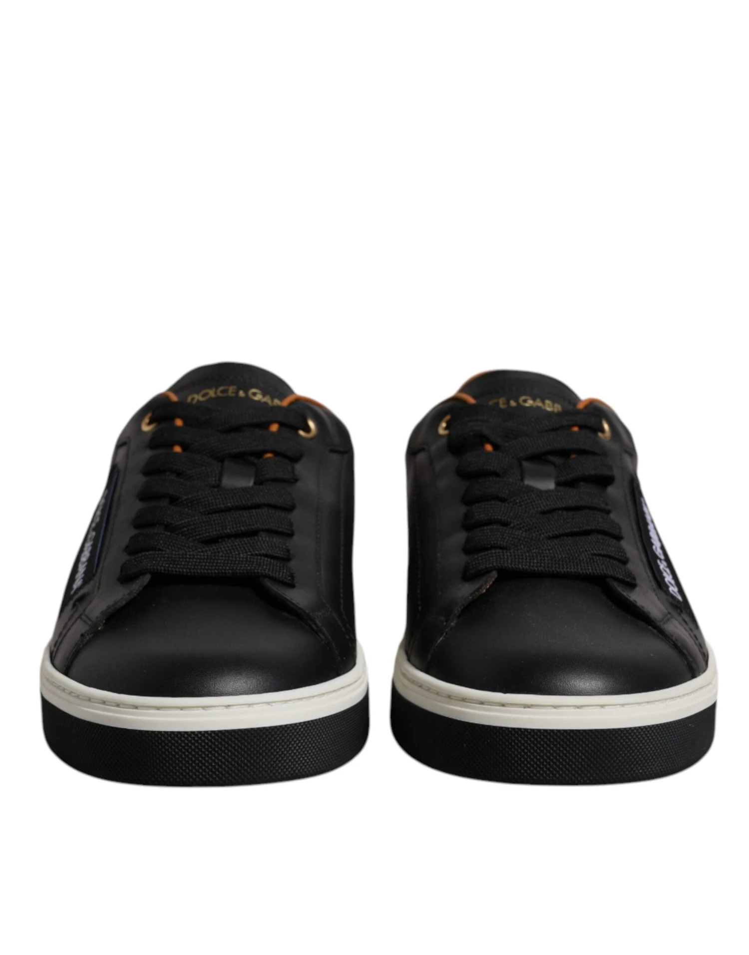 Dolce & Gabbana Black Leather Low Top Men Sneakers Men's Shoes 4 Dolce & Gabbana Black Leather Low Top Men Sneakers Men's Shoes - Image 2