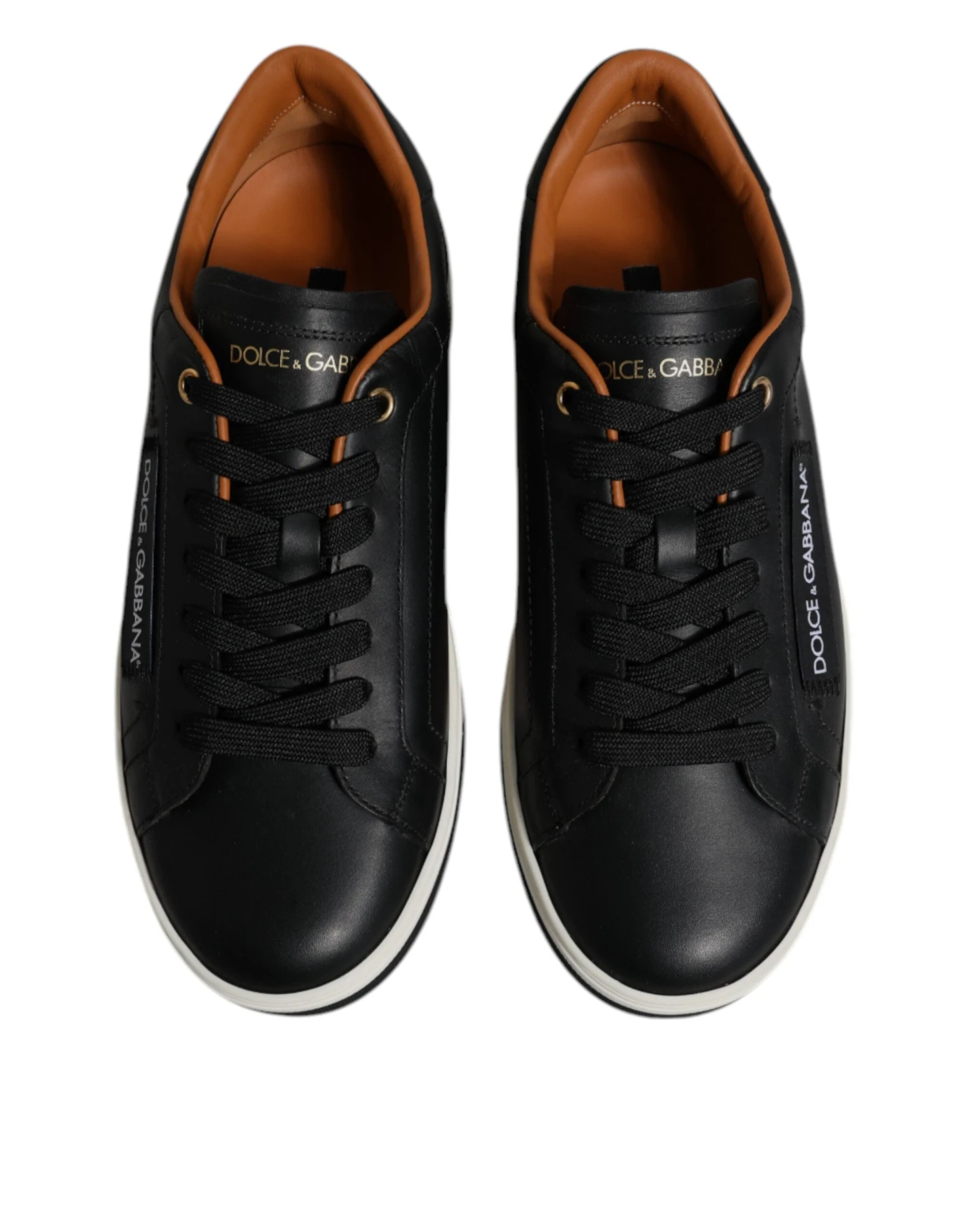 Dolce & Gabbana Black Leather Low Top Men Sneakers Men's Shoes 5 Dolce & Gabbana Black Leather Low Top Men Sneakers Men's Shoes - Image 3