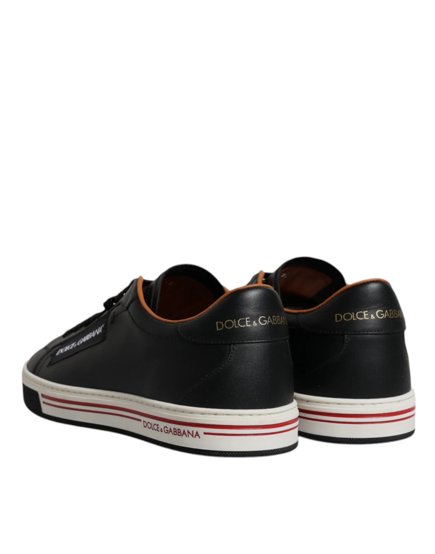 Dolce & Gabbana Black Leather Low Top Men Sneakers Men's Shoes 7 Dolce & Gabbana Black Leather Low Top Men Sneakers Men's Shoes - Image 5