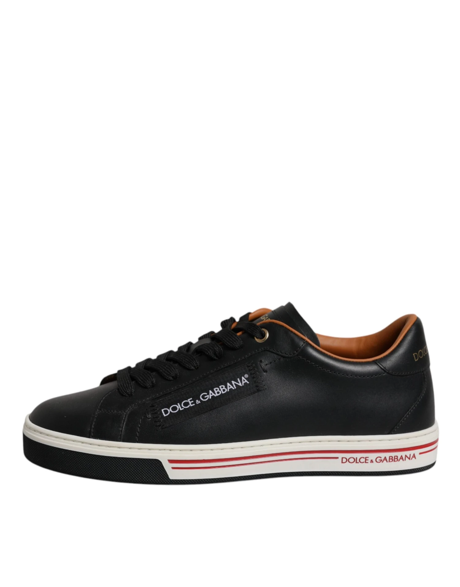 Dolce & Gabbana Black Leather Low Top Men Sneakers Men's Shoes 8 Dolce & Gabbana Black Leather Low Top Men Sneakers Men's Shoes - Image 6