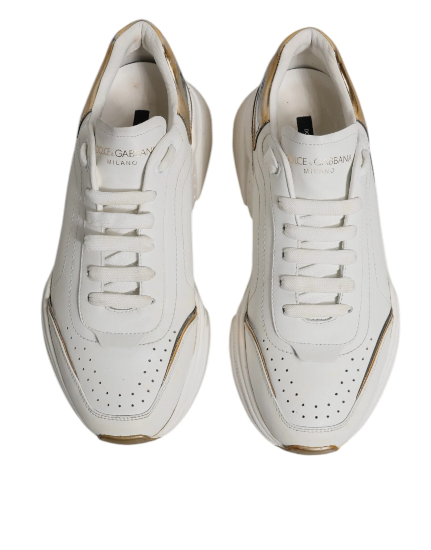 Dolce & Gabbana White Gold DAYMASTER Leather Sneakers Men's Shoes (Pre-Owned) 5 Dolce & Gabbana White Gold DAYMASTER Leather Sneakers Men's Shoes (Pre-Owned) - Image 3
