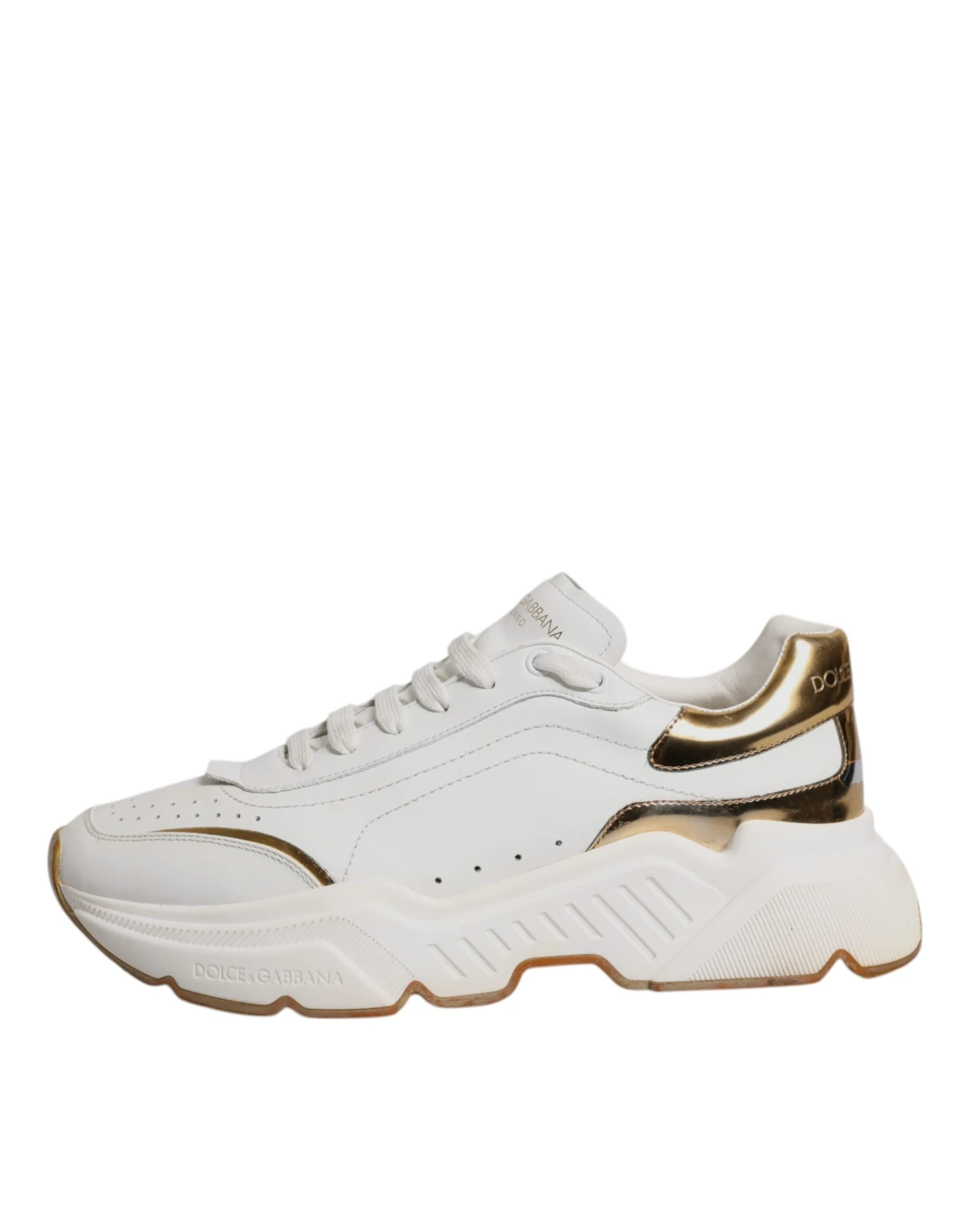Dolce & Gabbana White Gold DAYMASTER Leather Sneakers Men's Shoes (Pre-Owned) 8 Dolce & Gabbana White Gold DAYMASTER Leather Sneakers Men's Shoes (Pre-Owned) - Image 6