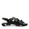 Dolce & Gabbana Black Leather Studded Slides Sandals Men's Shoes