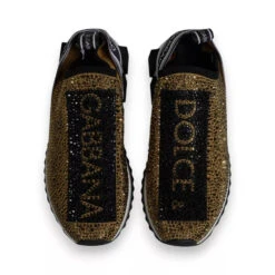 Dolce & Gabbana Gold Rhinestones Sorrento Sneakers Men's Shoes 11 Dolce & Gabbana Gold Rhinestones Sorrento Sneakers Men's Shoes -Lux Lair Store 6200156