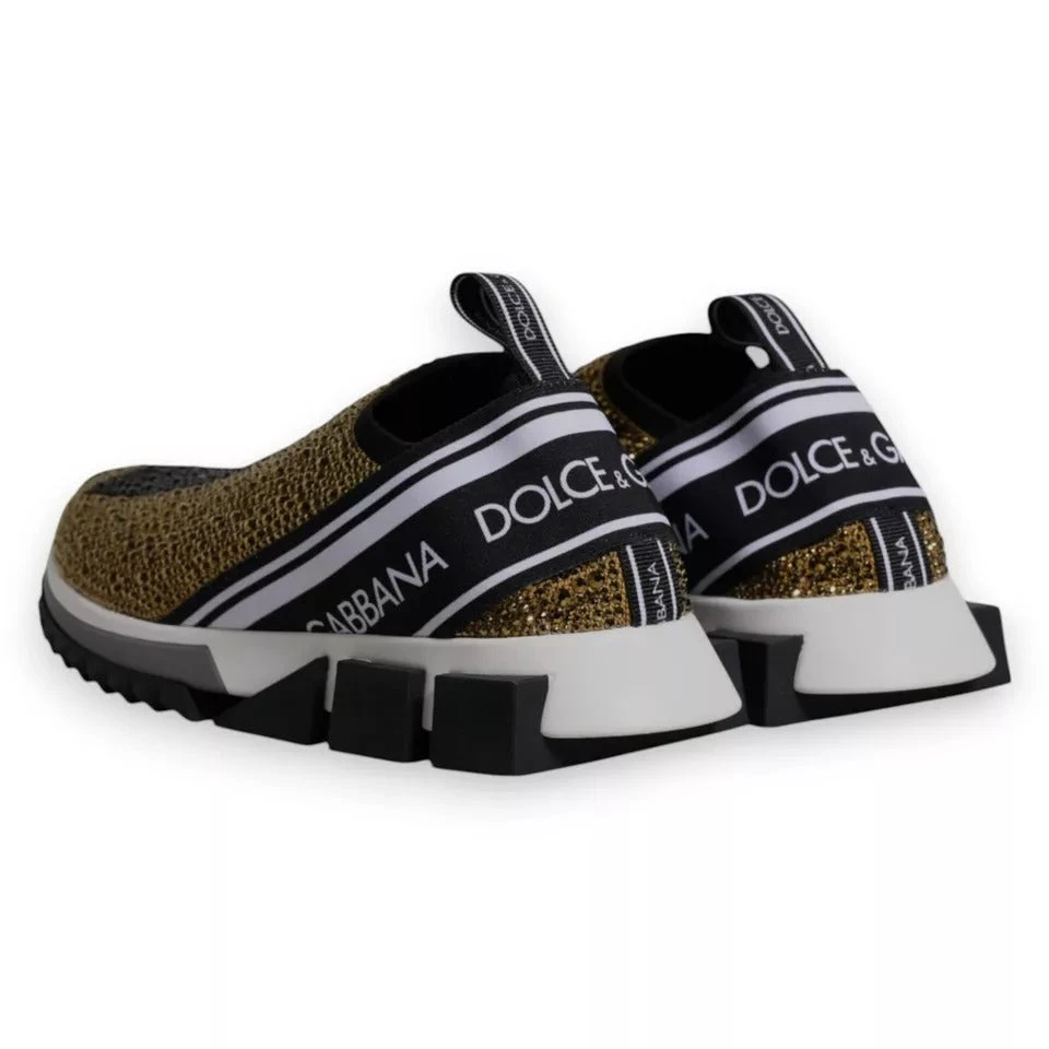 Dolce & Gabbana Gold Rhinestones Sorrento Sneakers Men's Shoes 7 Dolce & Gabbana Gold Rhinestones Sorrento Sneakers Men's Shoes - Image 5