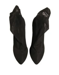 Dolce & Gabbana Black Silk Mesh Sock Style Heels Boots Women's Shoes (Pre-Owned) -Lux Lair Store 6204886