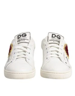 Dolce & Gabbana White Leather Heart Embellished Sneakers Women's Shoes (Pre-Owned) 9 Dolce & Gabbana White Leather Heart Embellished Sneakers Women's Shoes (Pre-Owned) -Lux Lair Store 6207757