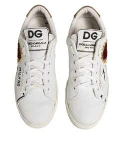 Dolce & Gabbana White Leather Heart Embellished Sneakers Women's Shoes (Pre-Owned) 10 Dolce & Gabbana White Leather Heart Embellished Sneakers Women's Shoes (Pre-Owned) -Lux Lair Store 6207758