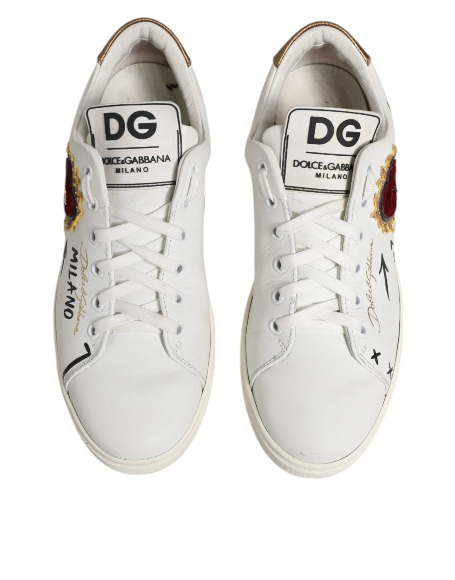 Dolce & Gabbana White Leather Heart Embellished Sneakers Women's Shoes (Pre-Owned) 5 Dolce & Gabbana White Leather Heart Embellished Sneakers Women's Shoes (Pre-Owned) - Image 3