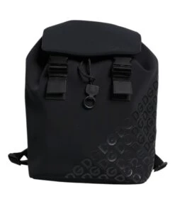 Dolce & Gabbana Black Neoprene Nylon DG Logo School Backpack Men's Bag (Pre-Owned)