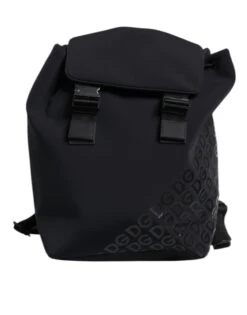 Dolce & Gabbana Black Neoprene Nylon DG Logo School Backpack Men's Bag
