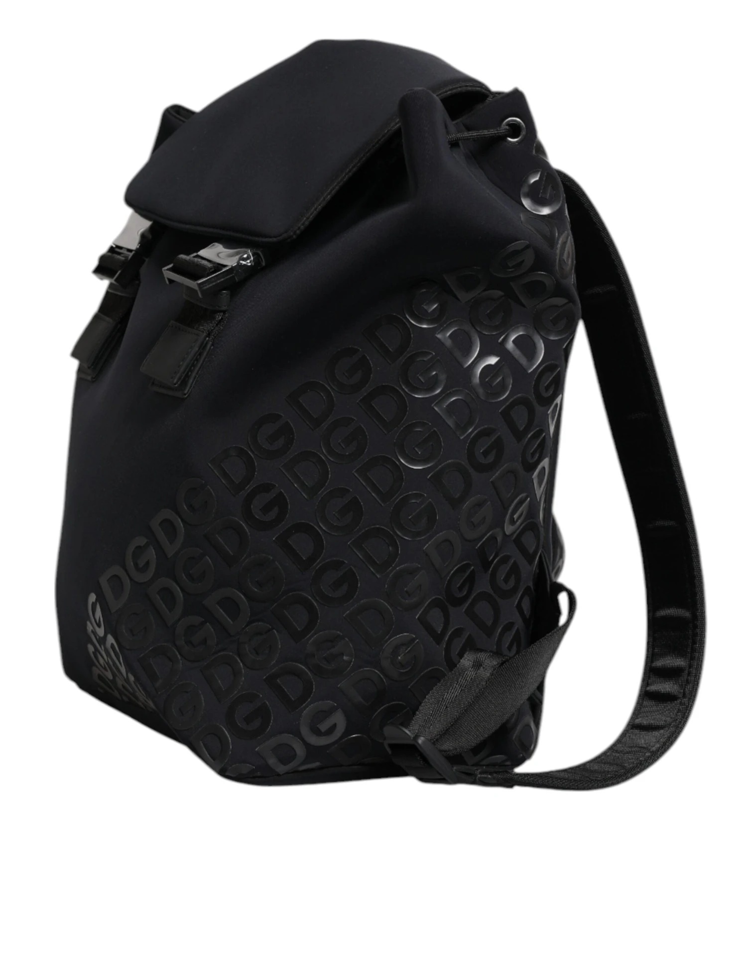 Dolce & Gabbana Black Neoprene Nylon DG Logo School Backpack Men's Bag 4 Dolce & Gabbana Black Neoprene Nylon DG Logo School Backpack Men's Bag - Image 2