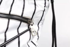 Dolce & Gabbana Black White Striped Polyester Drawstring Men's Bag (Pre-Owned) 11 Dolce & Gabbana Black White Striped Polyester Drawstring Men's Bag (Pre-Owned) -Lux Lair Store 6270617