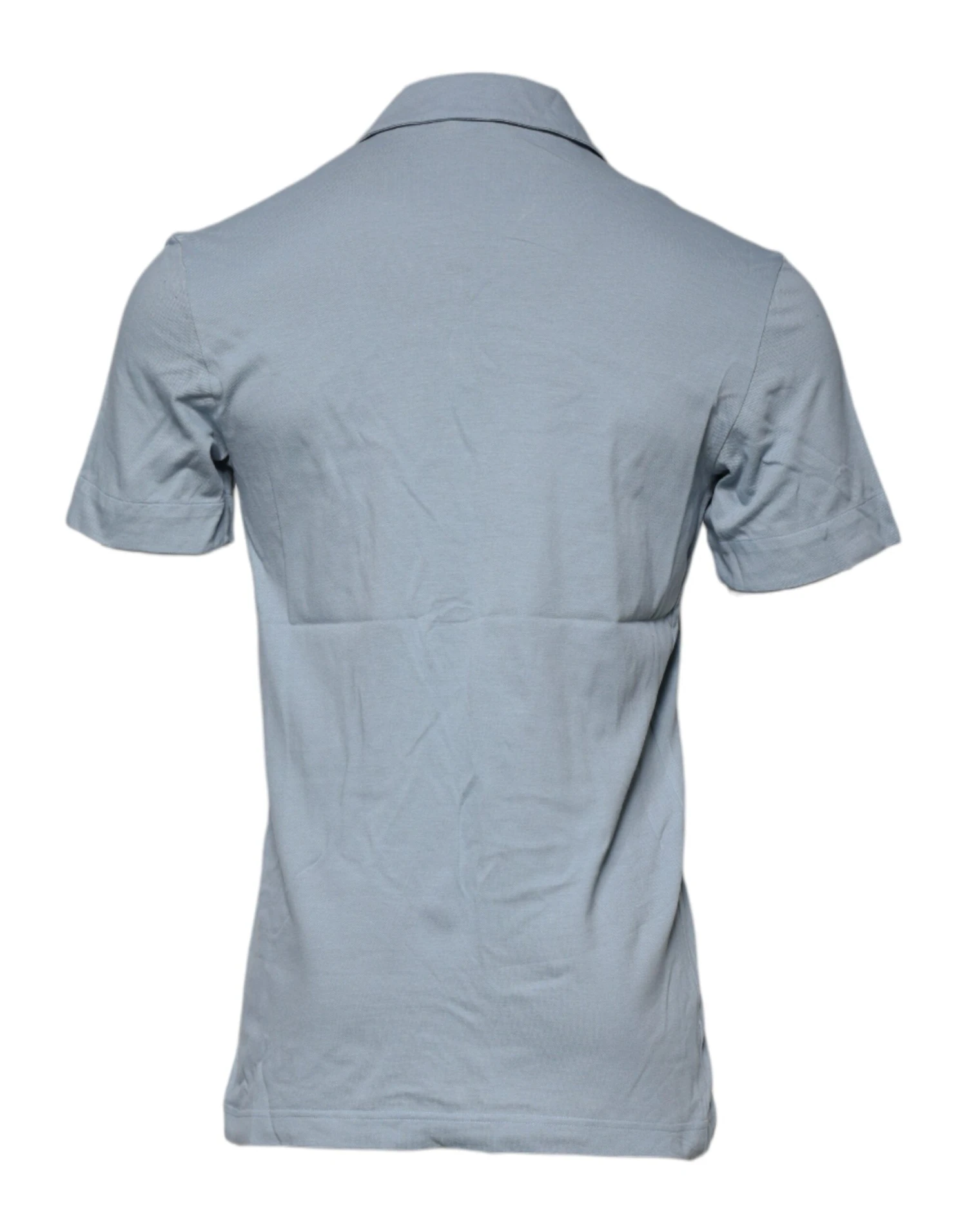 Dolce & Gabbana Blue Cotton Button Down Casual Men Polo Men's Shirt (Pre-Owned) 4 Dolce & Gabbana Blue Cotton Button Down Casual Men Polo Men's Shirt (Pre-Owned) - Image 2