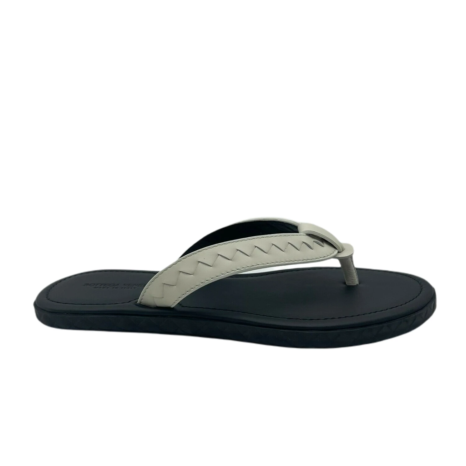 Bottega Veneta Men's White/Black Leather Thong Sandal 40/US 7 4 Bottega Veneta Men's White/Black Leather Thong Sandal 40/US 7 - Image 2
