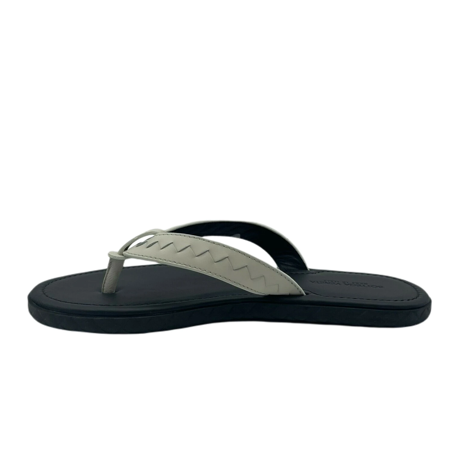 Bottega Veneta Men's White/Black Leather Thong Sandal 40/US 7 5 Bottega Veneta Men's White/Black Leather Thong Sandal 40/US 7 - Image 3