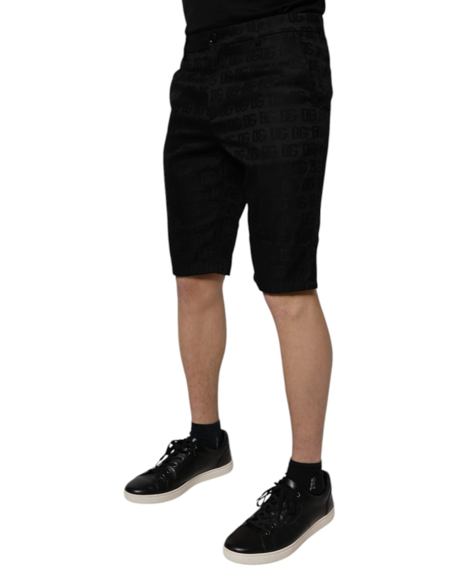 Dolce & Gabbana Black Cotton Casual Mid Waist Chino Men's Shorts 4 Dolce & Gabbana Black Cotton Casual Mid Waist Chino Men's Shorts - Image 2