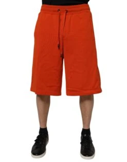 Dolce & Gabbana Red Cotton Blend Mid Waist Men Bermuda Men's Shorts