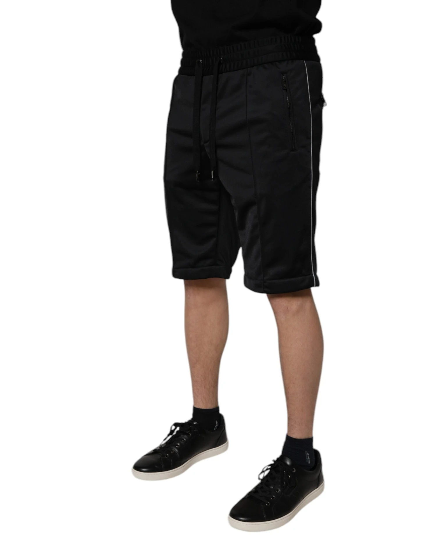 Dolce & Gabbana Black Polyester Mid Waist Men Bermuda Men's Shorts 4 Dolce & Gabbana Black Polyester Mid Waist Men Bermuda Men's Shorts - Image 2
