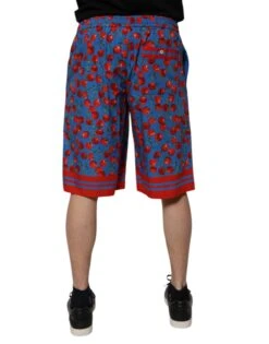 Dolce & Gabbana Blue Cherry Print Cotton Men Bermuda Men's Shorts -Lux Lair Store 6354253
