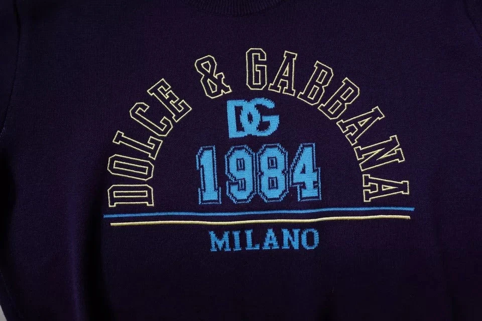 Dolce & Gabbana Blue 1984 Milano CrewNeck Sweatshirt Men's Sweater 6 Dolce & Gabbana Blue 1984 Milano CrewNeck Sweatshirt Men's Sweater - Image 4