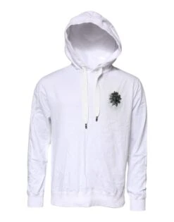 Dolce & Gabbana White Cotton Hooded Sweatshirt Men's Sweater (Pre-Owned)