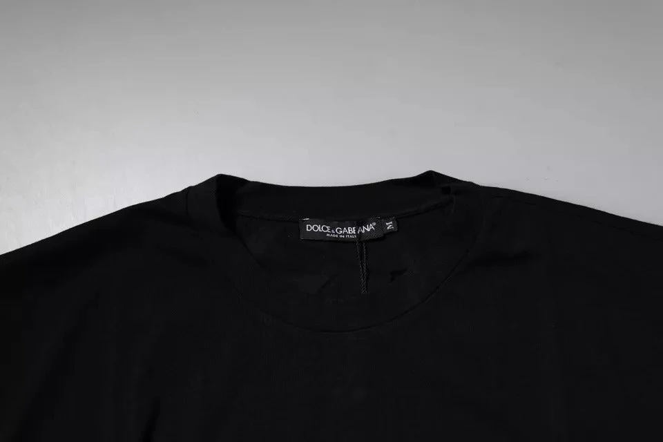 Dolce & Gabbana Black Amore Leopard Cotton Crew Neck Men's T-shirt 6 Dolce & Gabbana Black Amore Leopard Cotton Crew Neck Men's T-shirt - Image 4