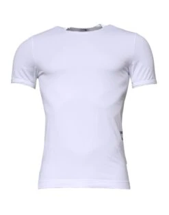 Dolce & Gabbana White Cotton Stretch Crewneck Underwear Men's T-shirt