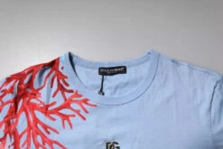 Dolce & Gabbana Light Blue Coral Cotton Men Crew Neck Men's T-shirt (Pre-Owned) 11 Dolce & Gabbana Light Blue Coral Cotton Men Crew Neck Men's T-shirt (Pre-Owned) -Lux Lair Store 6356708