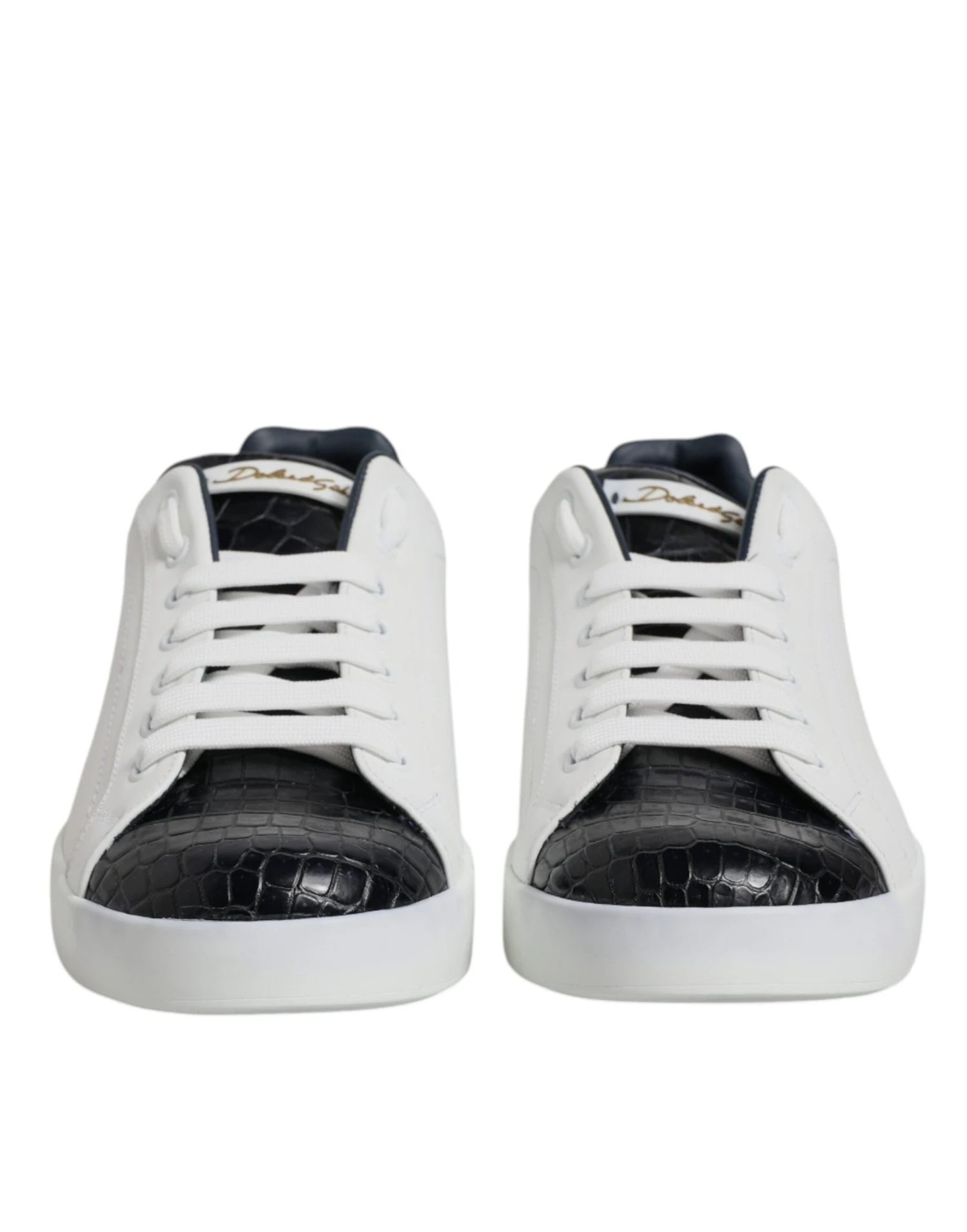 Dolce & Gabbana White Black Leather Portofino Sneaker Men's Shoes (Pre-Owned) 4 Dolce & Gabbana White Black Leather Portofino Sneaker Men's Shoes (Pre-Owned) - Image 2