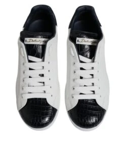 Dolce & Gabbana White Black Leather Portofino Sneaker Men's Shoes (Pre-Owned) 10 Dolce & Gabbana White Black Leather Portofino Sneaker Men's Shoes (Pre-Owned) -Lux Lair Store 6411883