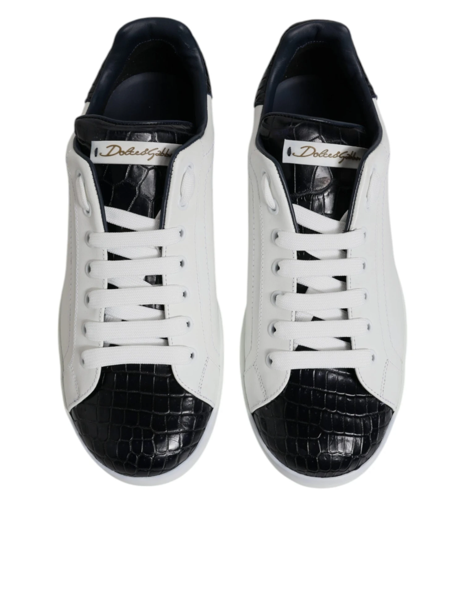 Dolce & Gabbana White Black Leather Portofino Sneaker Men's Shoes (Pre-Owned) 5 Dolce & Gabbana White Black Leather Portofino Sneaker Men's Shoes (Pre-Owned) - Image 3