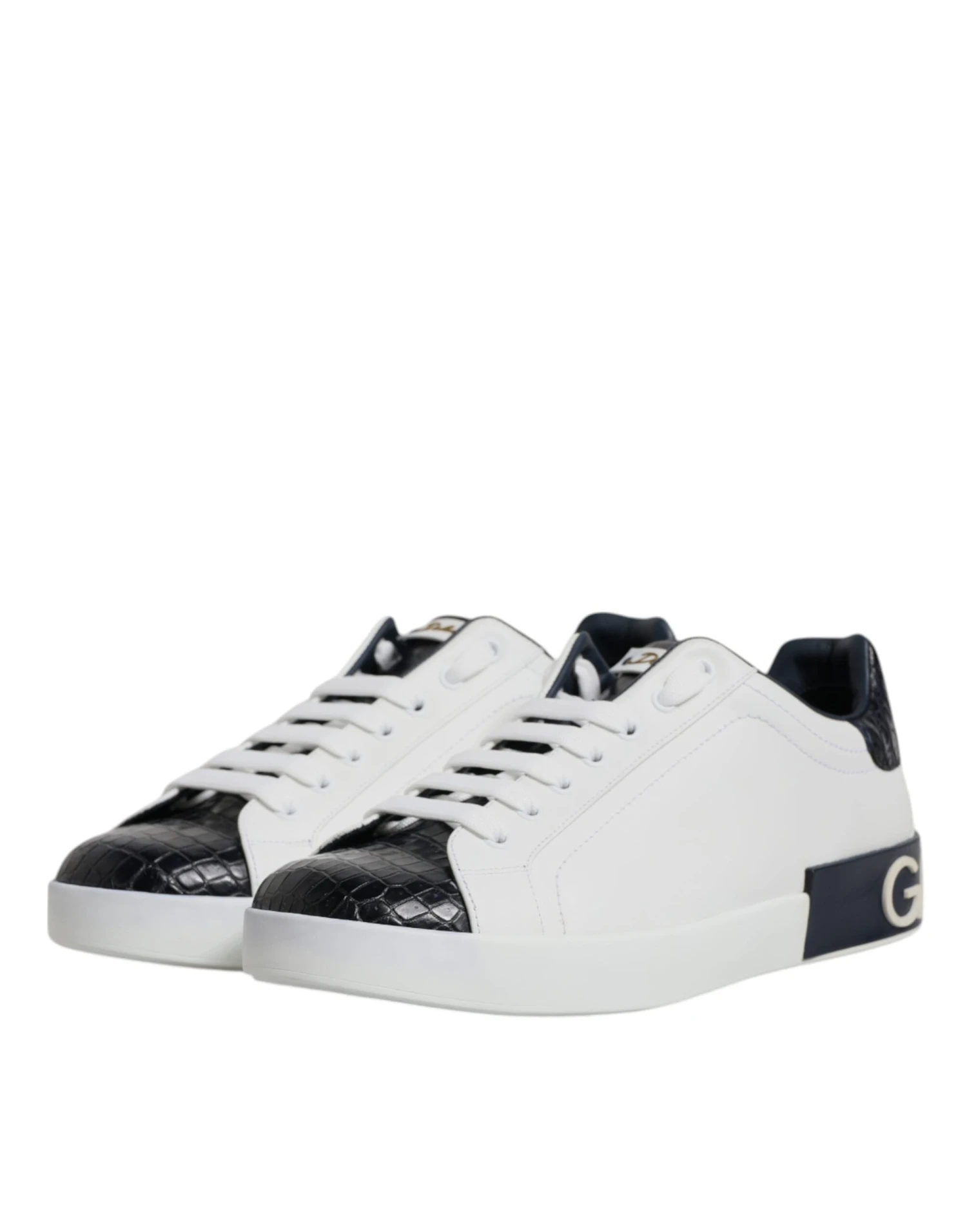 Dolce & Gabbana White Black Leather Portofino Sneaker Men's Shoes (Pre-Owned) 6 Dolce & Gabbana White Black Leather Portofino Sneaker Men's Shoes (Pre-Owned) - Image 4