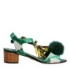 Dolce & Gabbana Green Crystal Fur Embellished Sandals Women's Shoes -Lux Lair Store 6413773