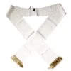 Dolce & Gabbana White Floral Jacquard Skinny Fringes Men's Scarf -Lux Lair Store 6433806