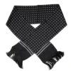 Dolce & Gabbana Black White Polka Dotted Silk Skinny Fringes Men's Scarf