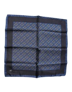 Dolce & Gabbana Blue Lady Bug Silk Square Handkerchief Men's Scarf (Pre-Owned)