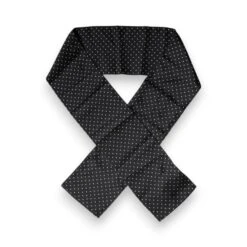 Dolce & Gabbana Black Polka Dots Silk Skinny Neck Wrap Men's Scarf (Pre-Owned)