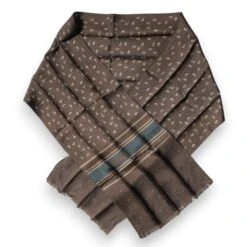 Dolce & Gabbana Brown Fantasy Silk Neck Wrap Shawl Men's Scarf